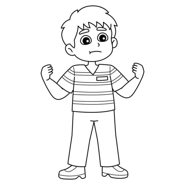 Cute Funny Coloring Page Happy Boy Provides Hours Coloring Fun — Vetor de Stock