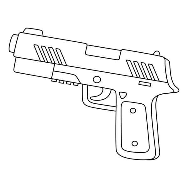 Une Page Colorier Mignonne Drôle Pistolet Main Police Fournit Des — Image vectorielle