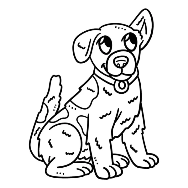 Μια Χαριτωμένη Και Αστεία Σελίδα Χρωματισμού Ενός Ζώου Φάρμας Σκύλων — Διανυσματικό Αρχείο