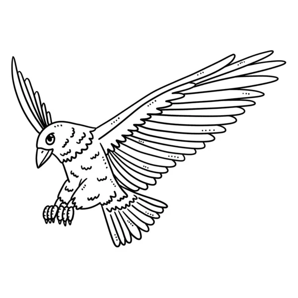 Ein Süßes Und Lustiges Malbuch Von Einem Fliegenden Adler Bietet — Stockvektor