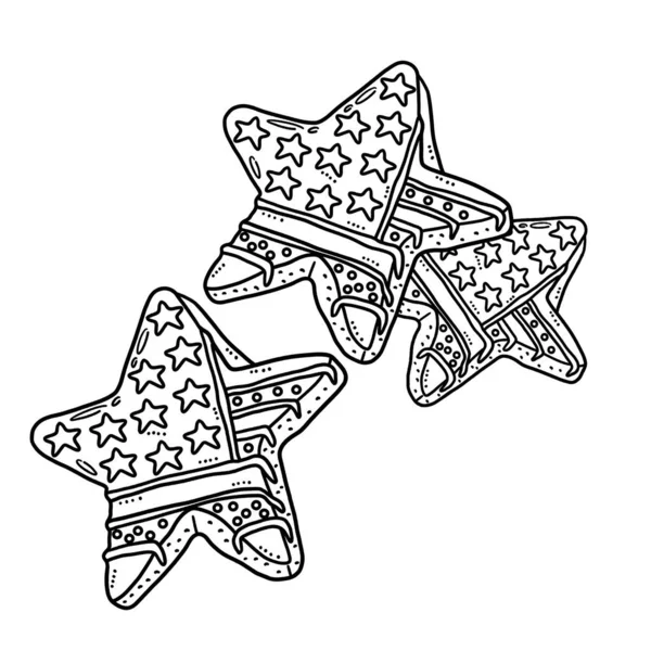 Cute Funny Coloring Page Star Cookies Provides Hours Coloring Fun — Stock Vector