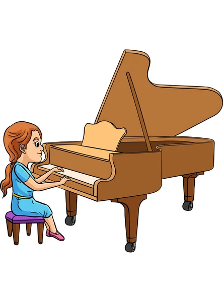 stock vector This cartoon clipart shows a Pianist illustration.