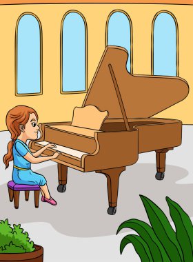 Bu karikatür bir Piyanist illüstrasyonunu gösteriyor.