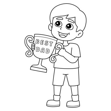 A cute and funny coloring page of the Best Dad. Provides hours of coloring fun for children. Color, this page is very easy. Suitable for little kids and toddlers.