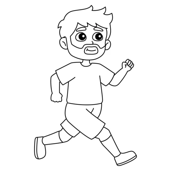 Une Jolie Drôle Page Colorier Father Running Fournit Des Heures — Image vectorielle