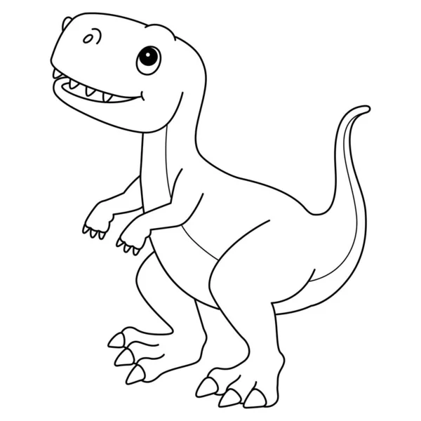 Bir Tyrannosaurus Sevimli Komik Renkli Sayfası Çocuklar Için Saatlerce Boyama — Stok Vektör