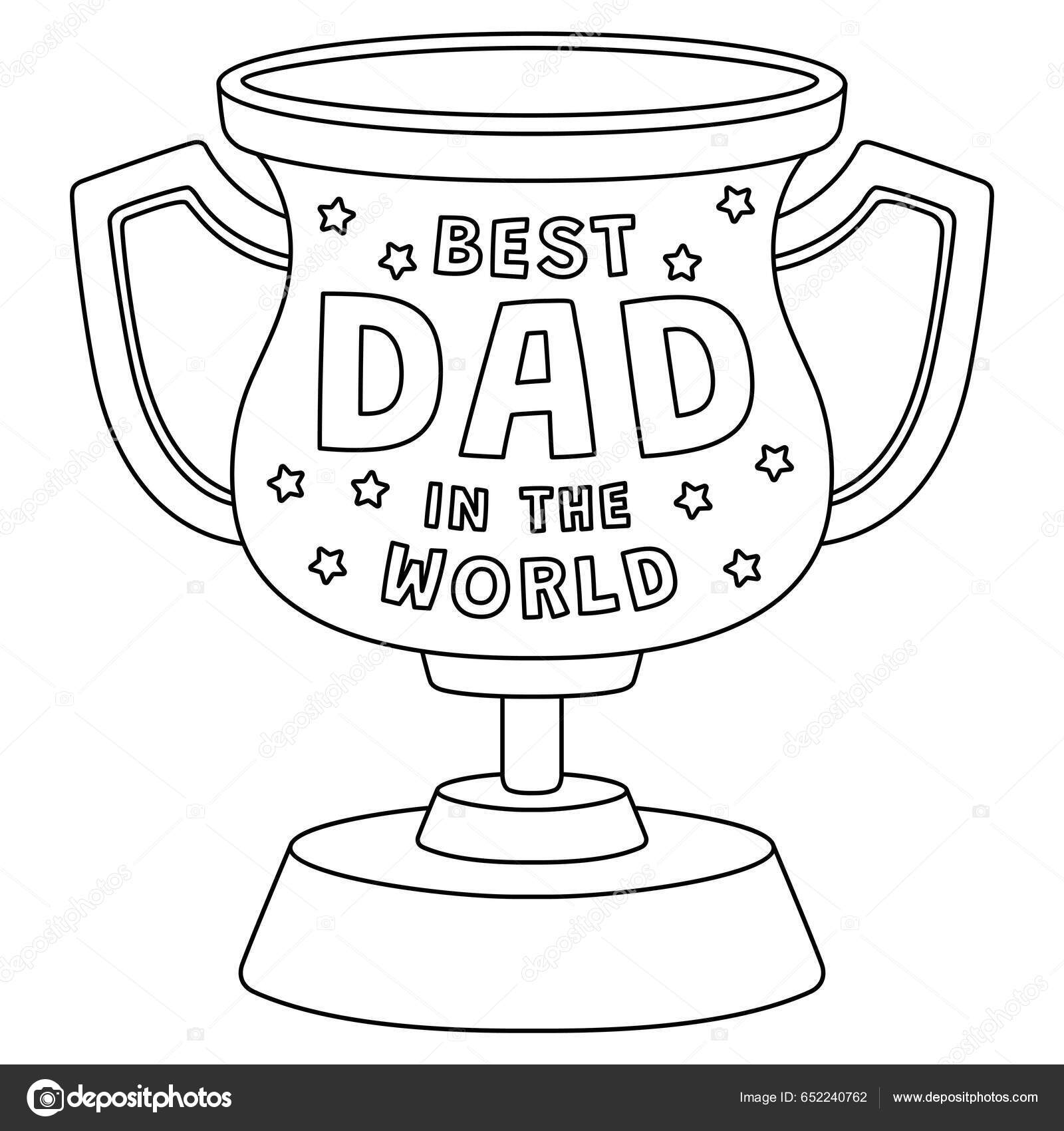 Μια Χαριτωμένη Και Αστεία Σελίδα Χρωματισμού Για Βραβείο Καλύτερου Μπαμπά  Διανυσματικό Αρχείο από ©abbydesign652240762