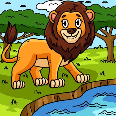 Bu karikatür bir aslan çizimi gösteriyor..