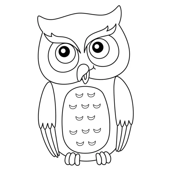 Cute Funny Coloring Page Owl Provides Hours Coloring Fun Children — Stock Vector