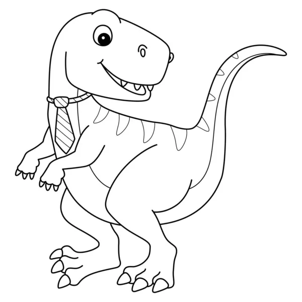 Cute Funny Coloring Page Tyrannosaurus Provides Hours Coloring Fun Children — Stock Vector