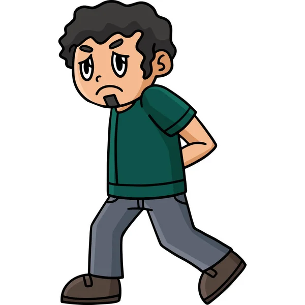 Clipart Bande Dessinée Montre Une Illustration Sad Man Walking — Image vectorielle