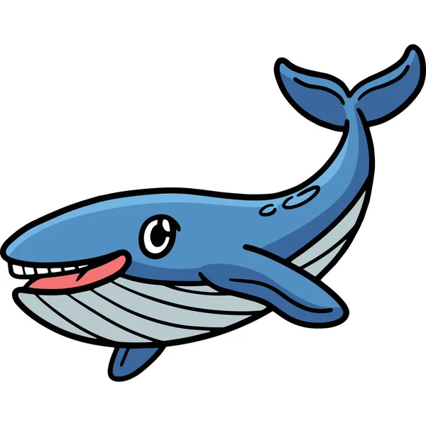 Ten Klip Kreskówek Pokazuje Ilustrację Wieloryba — Wektor stockowy