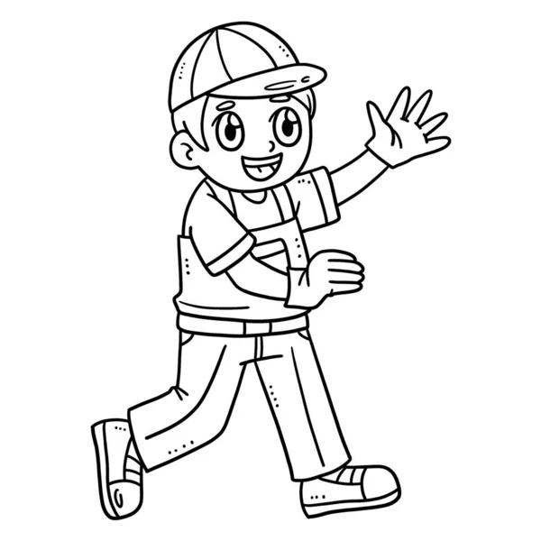 Cute Funny Coloring Page Garbage Man Provides Hours Coloring Fun — Stock Vector