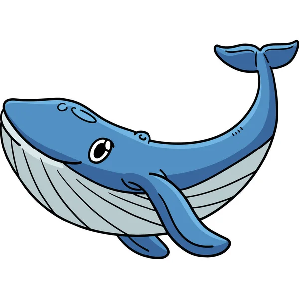 この漫画はクジラのイラストを示しています — ストックベクタ