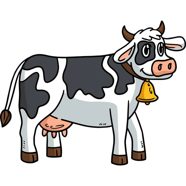Ten Klip Kreskówek Pokazuje Ilustrację Krowy — Wektor stockowy