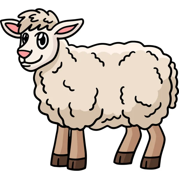 这个漫画部分展示了一个羊的图解 — 图库矢量图片