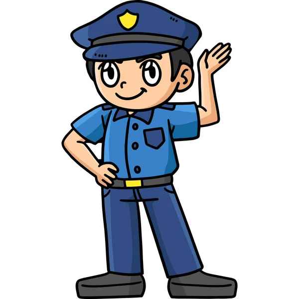Este Clipart Desenhos Animados Mostra Uma Ilustração Policial —  Vetores de Stock