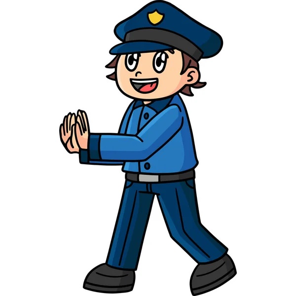 この漫画は警察官のイラストを示しています — ストックベクタ