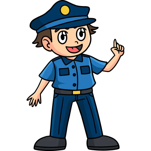 Этой Карикатуре Изображен Офицер Полиции — стоковый вектор