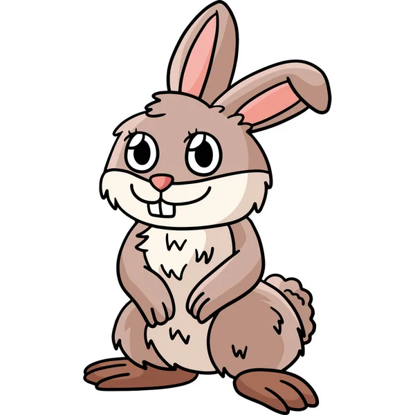 Este Clipart Dibujos Animados Muestra Una Ilustración Conejo — Vector de stock