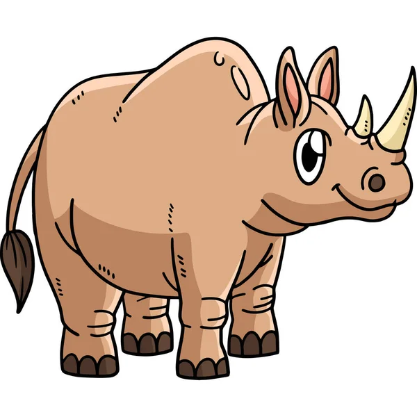 Ten Klipart Kreskówki Pokazuje Rhinoceros Ilustracji — Wektor stockowy