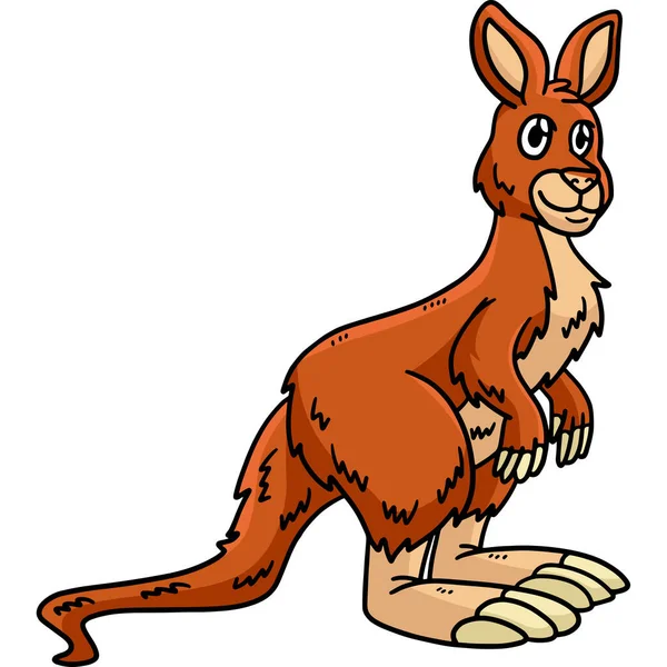 Cartoon Clipart Shows Kangaroo Illustration — Stock Vector