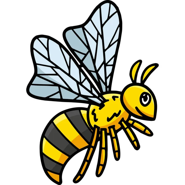 Αυτό Κλιπ Κινουμένων Σχεδίων Δείχνει Μια Απεικόνιση Μέλισσας — Διανυσματικό Αρχείο