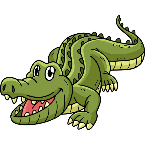 Dieser Cartoon Clip Zeigt Eine Krokodilillustration — Stockvektor