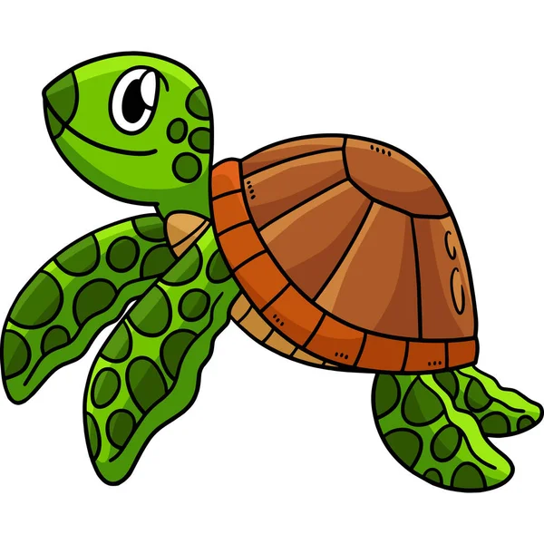 这个卡通片里有一个乌龟的图解 — 图库矢量图片
