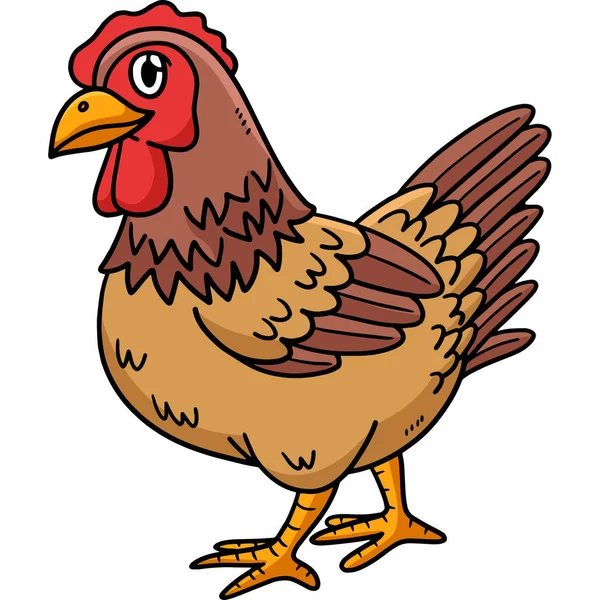 Cartoon Clipart Shows Chicken Illustration — Stock Vector