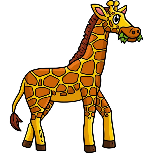 这个漫画派展示了长颈鹿的图解 — 图库矢量图片