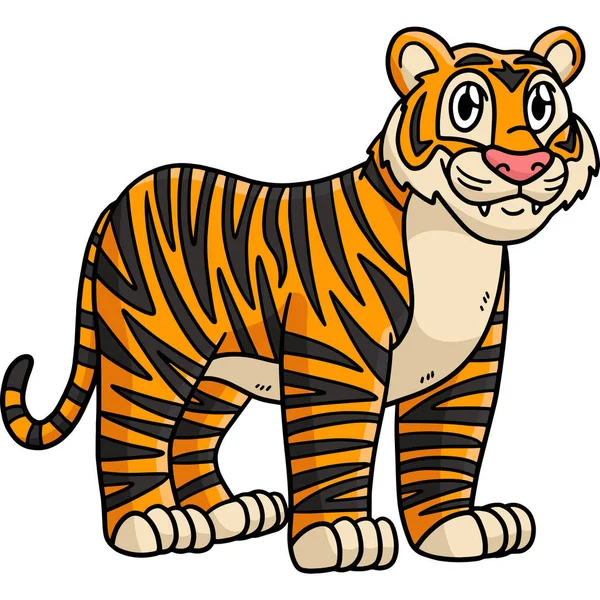 Цей Мультяшний Кліпарт Показує Ілюстрацію Тигра — стоковий вектор