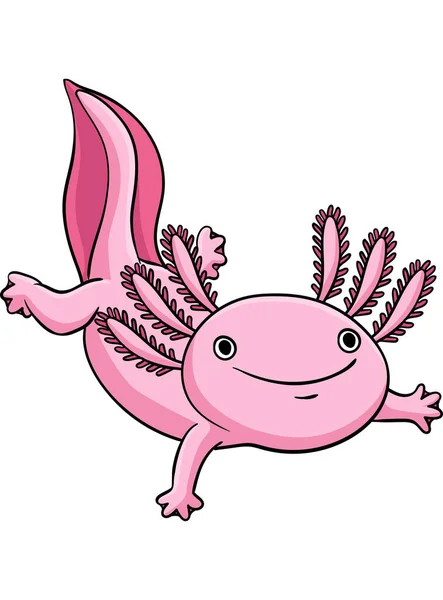 Deze Cartoon Clipart Toont Een Axolotl Illustratie — Stockvector