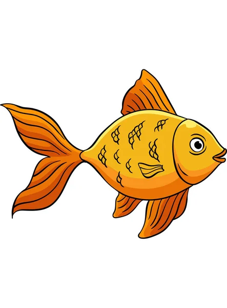 Αυτό Κλιπ Κινουμένων Σχεδίων Δείχνει Μια Απεικόνιση Goldfish — Διανυσματικό Αρχείο