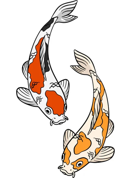 Dieser Cartoon Clip Zeigt Eine Koi Fisch Illustration — Stockvektor