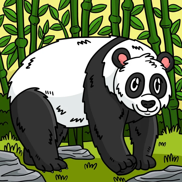 Cartoon Clipart Shows Panda Illustration — Stock Vector