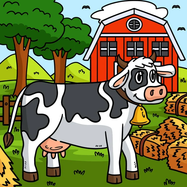 Dieser Cartoon Clip Zeigt Eine Kuh Illustration — Stockvektor