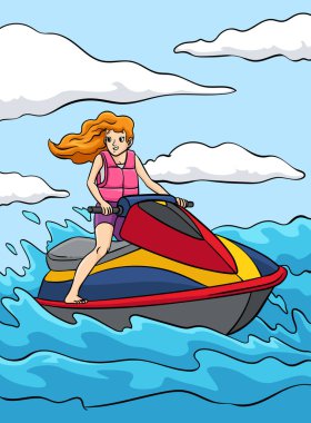 Bu karikatür bir Jet Ski illüstrasyonunu gösterir.