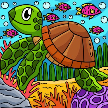 Bu karikatür bir kaplumbağa çizimi gösteriyor..