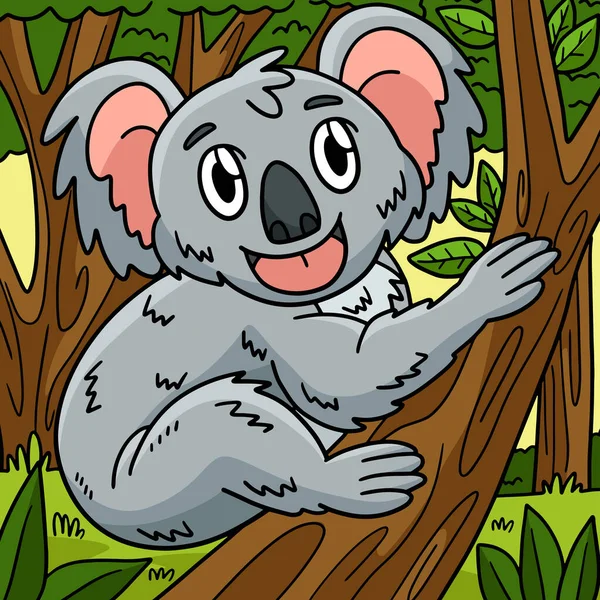 Deze Cartoon Clipart Toont Een Koala Illustratie — Stockvector