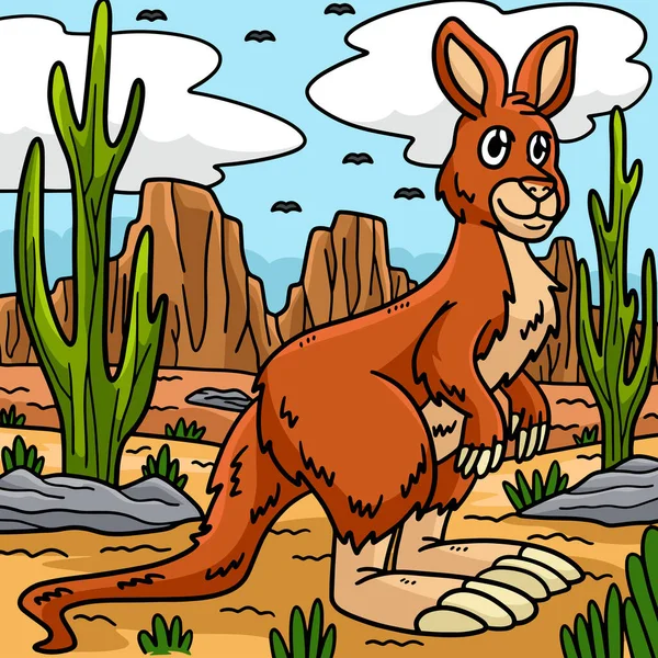 Ten Klipart Kreskówki Pokazuje Ilustrację Kangura — Wektor stockowy