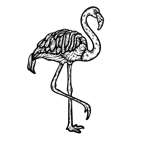 Een Leuke Mooie Kleurplaat Van Een Flamingo Zorgt Voor Uren — Stockvector