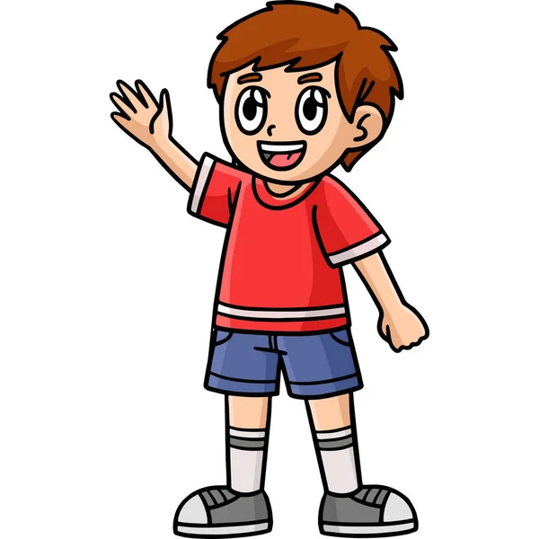 Cartoon Clipart Shows Happy Boy Illustration — Stockový vektor