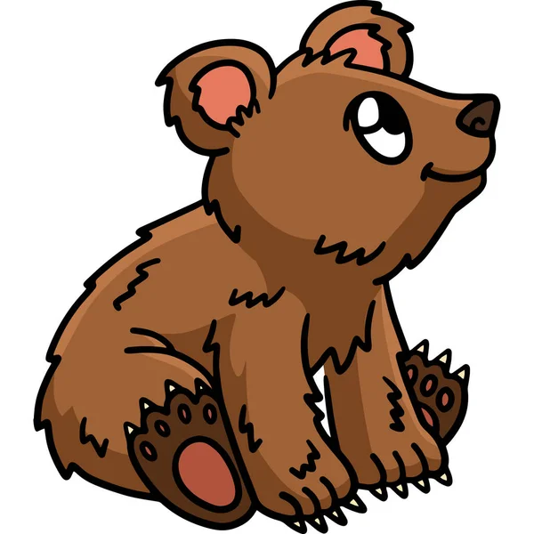 Карикатура Показує Ілюстрацію Сидячого Ведмедя — стоковий вектор