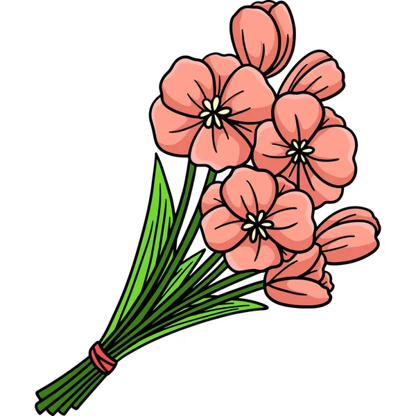 Dieser Cartoon Cliparts Zeigt Einen Blumenstrauß Illustration — Stockvektor