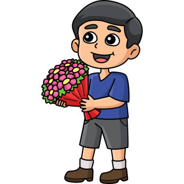 Bu karikatür, Çocuk Tutma Çiçekleri illüstrasyonunu gösterir.