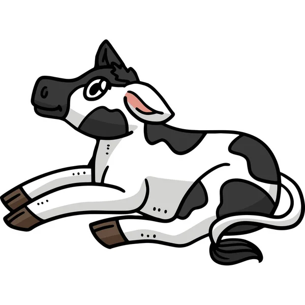 这个漫画派展示了一个小牛犊的图解 — 图库矢量图片