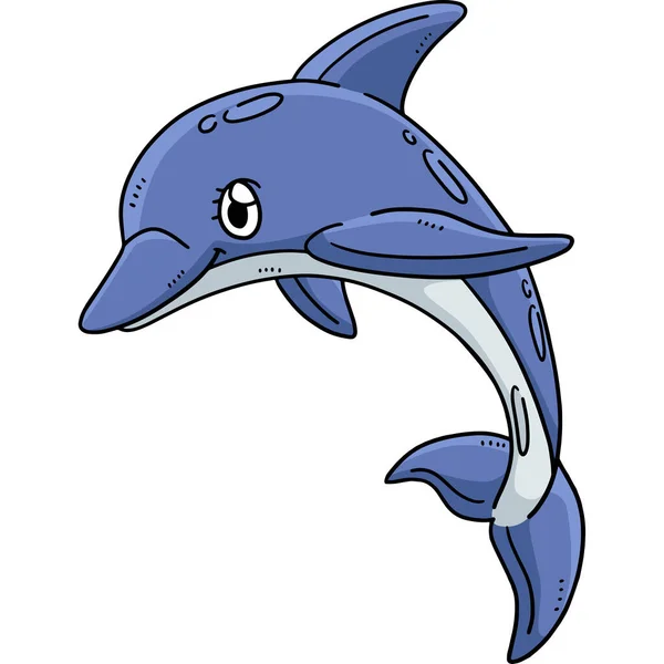 这个卡通片部分展示了一个海豚宝宝的图解 — 图库矢量图片