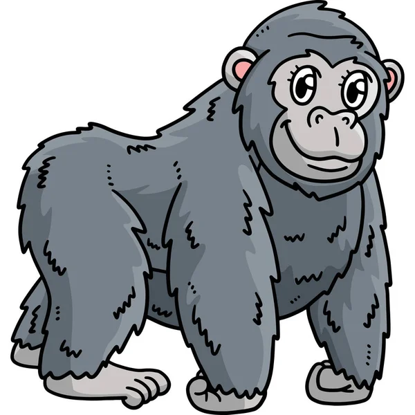 Questa Clipart Del Fumetto Mostra Illustrazione Mother Gorilla — Vettoriale Stock