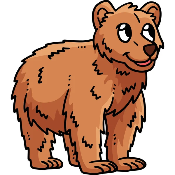 Ten Klip Kreskówki Pokazuje Ilustrację Baby Bear — Wektor stockowy